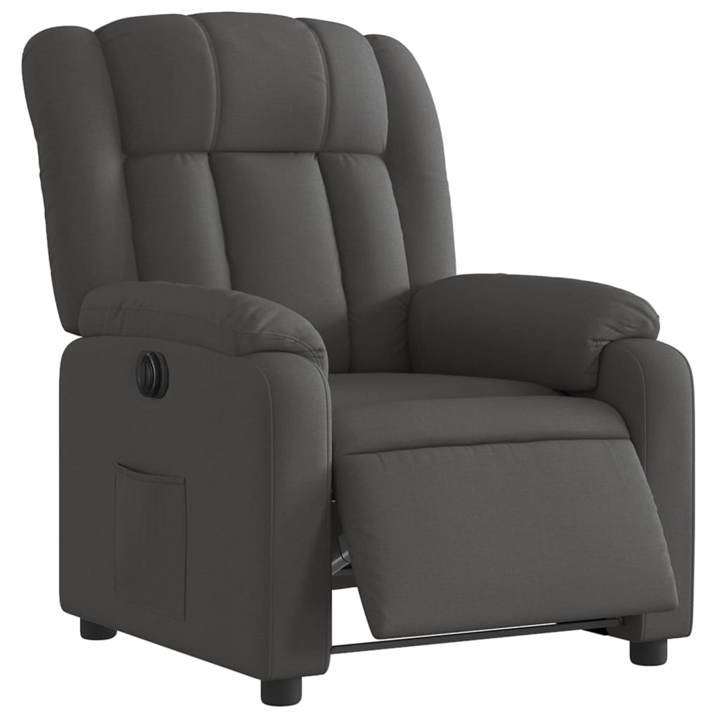 Fauteuil inclinable électrique Gris foncé Tissu