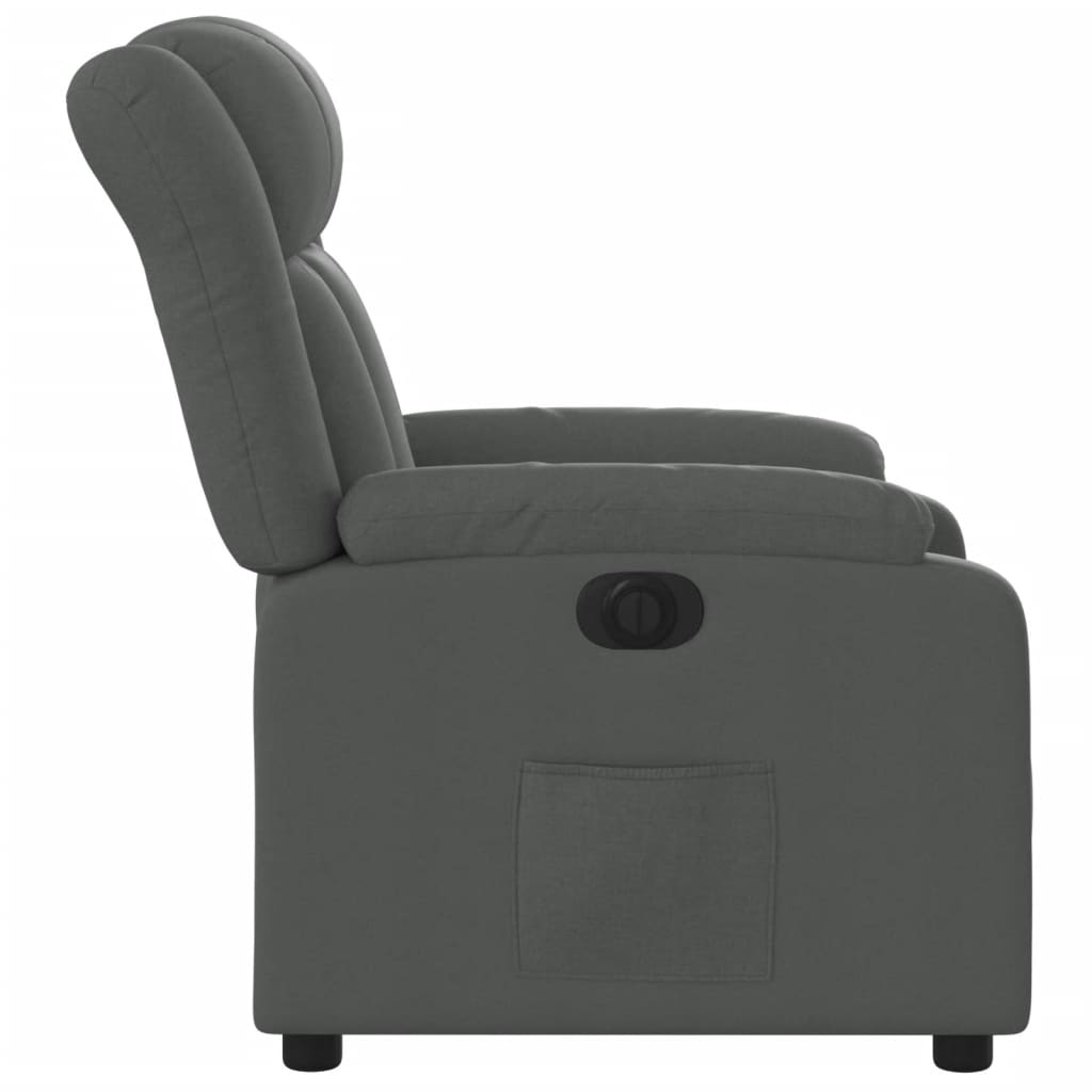 Fauteuil inclinable électrique Gris foncé Tissu