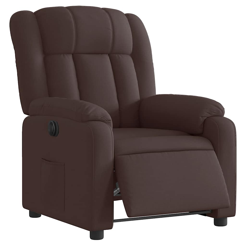 Fauteuil inclinable électrique Marron foncé Tissu