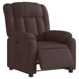 Fauteuil inclinable électrique Marron foncé Tissu