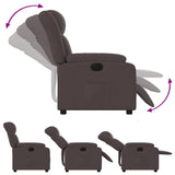 Fauteuil inclinable électrique Marron foncé Tissu