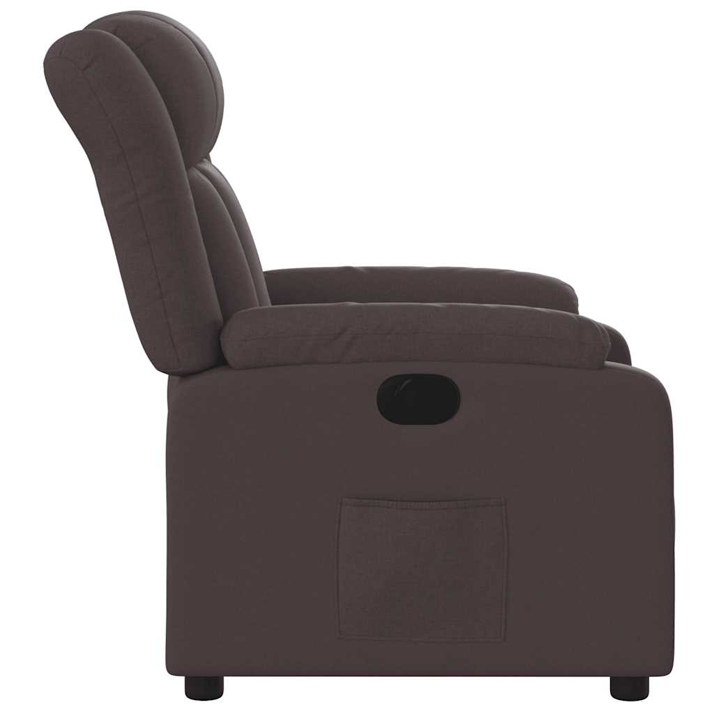 Fauteuil inclinable électrique Marron foncé Tissu