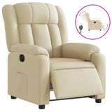 Fauteuil inclinable électrique Crème Tissu