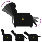 Fauteuil de massage inclinable électrique Noir Tissu