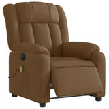 Fauteuil inclinable de massage électrique marron tissu