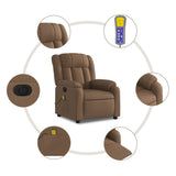 Fauteuil inclinable de massage électrique marron tissu