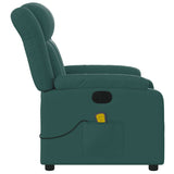Fauteuil de massage inclinable électrique Vert foncé Tissu