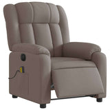 Fauteuil de massage inclinable électrique Taupe Tissu