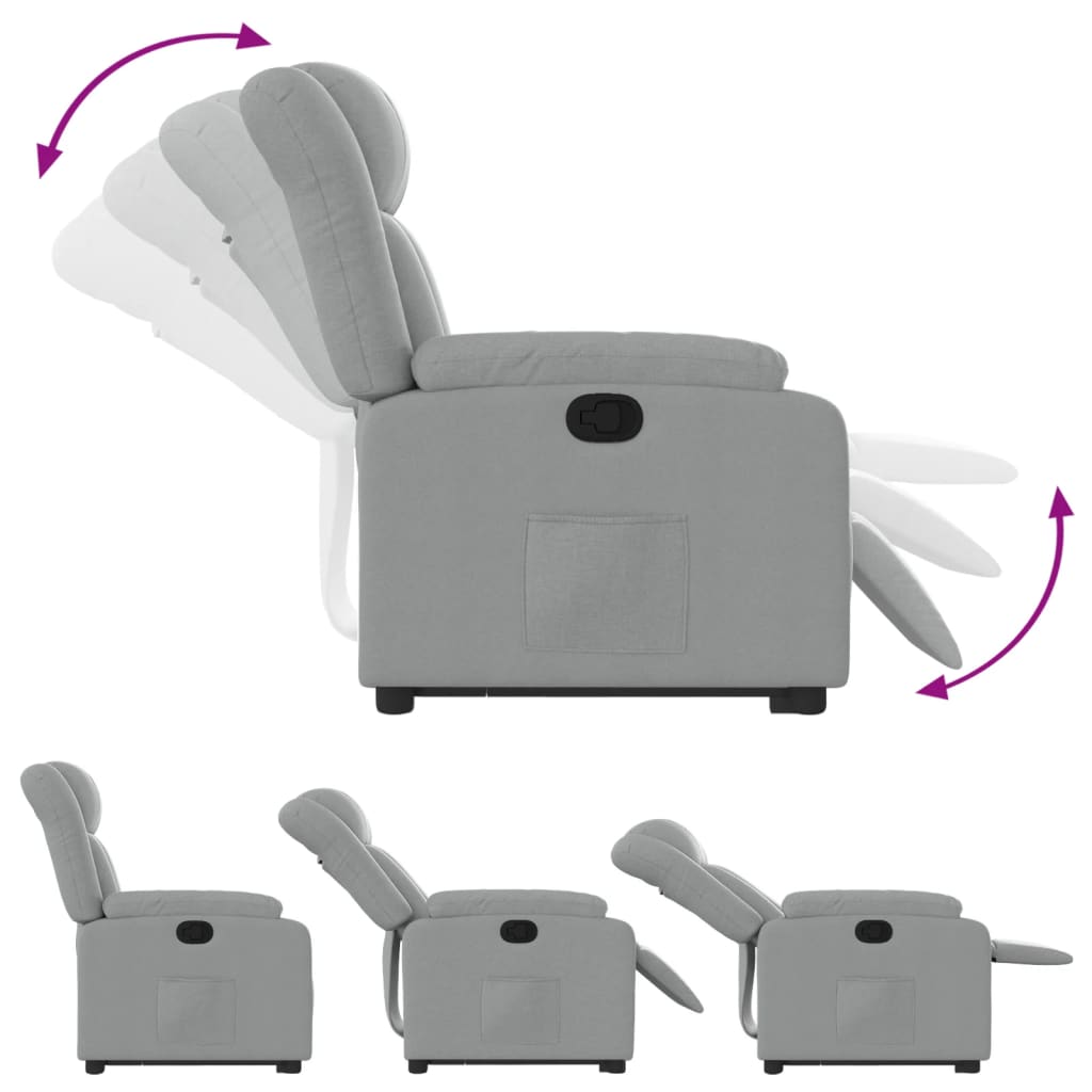 Fauteuil inclinable Gris clair Tissu