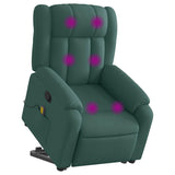 Fauteuil inclinable de massage Vert foncé Tissu
