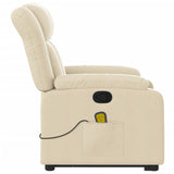 Fauteuil inclinable de massage Crème Tissu