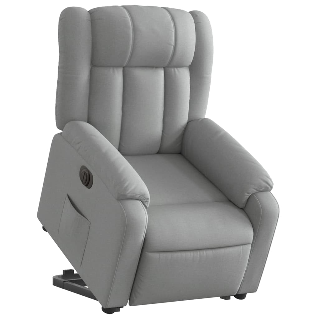 Fauteuil inclinable électrique gris clair tissu