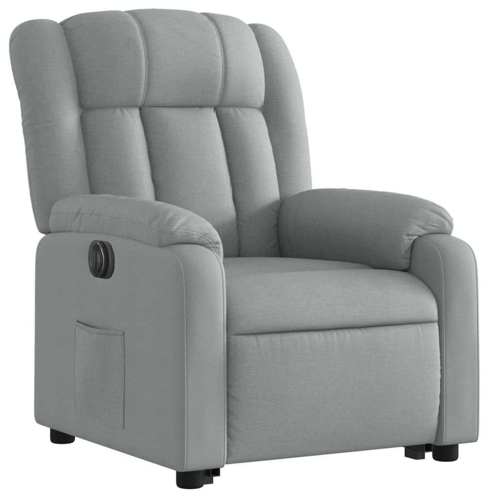 Fauteuil inclinable électrique gris clair tissu