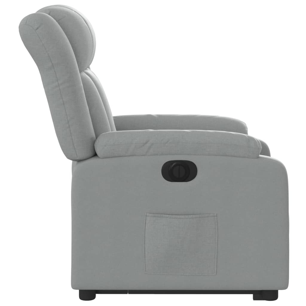 Fauteuil inclinable électrique gris clair tissu