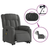 Fauteuil inclinable de massage électrique Gris foncé Tissu