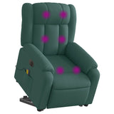 Fauteuil inclinable de massage électrique Vert foncé Tissu