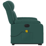 Fauteuil inclinable de massage électrique Vert foncé Tissu