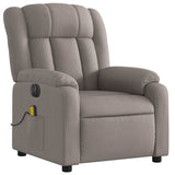 Fauteuil inclinable de massage électrique Taupe Tissu