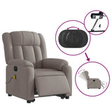 Fauteuil inclinable de massage électrique Taupe Tissu