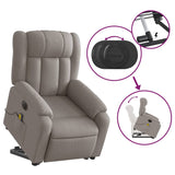 Fauteuil inclinable de massage électrique Taupe Tissu
