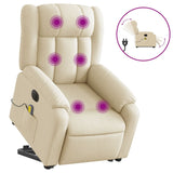 Fauteuil inclinable de massage électrique Crème Tissu