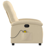 Fauteuil de massage inclinable crème tissu