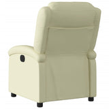 Fauteuil inclinable crème cuir véritable