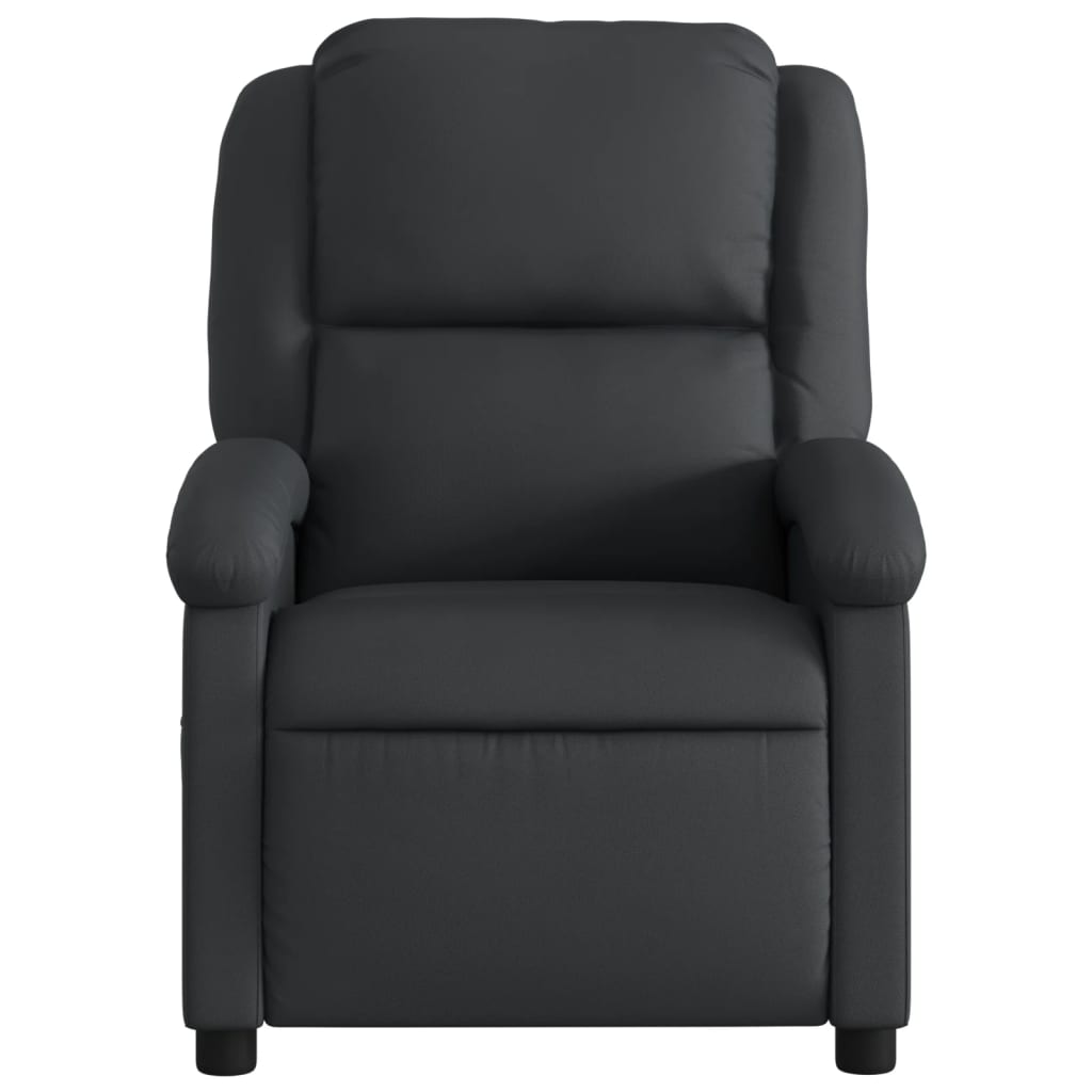 Fauteuil de massage inclinable noir cuir véritable