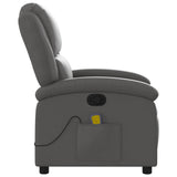 Fauteuil de massage inclinable gris cuir véritable