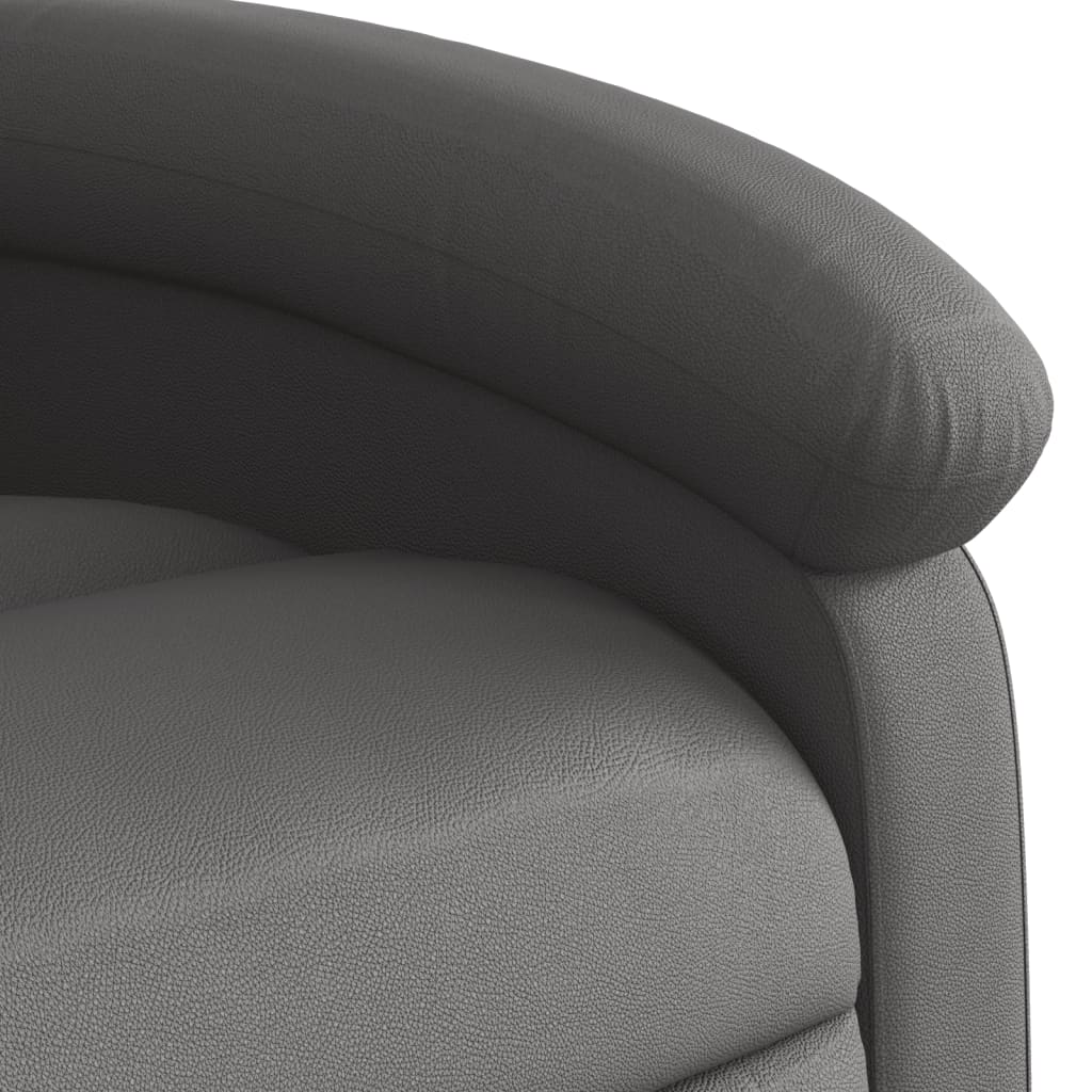 Fauteuil de massage inclinable gris cuir véritable