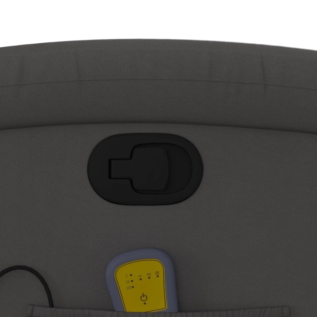 Fauteuil de massage inclinable gris cuir véritable
