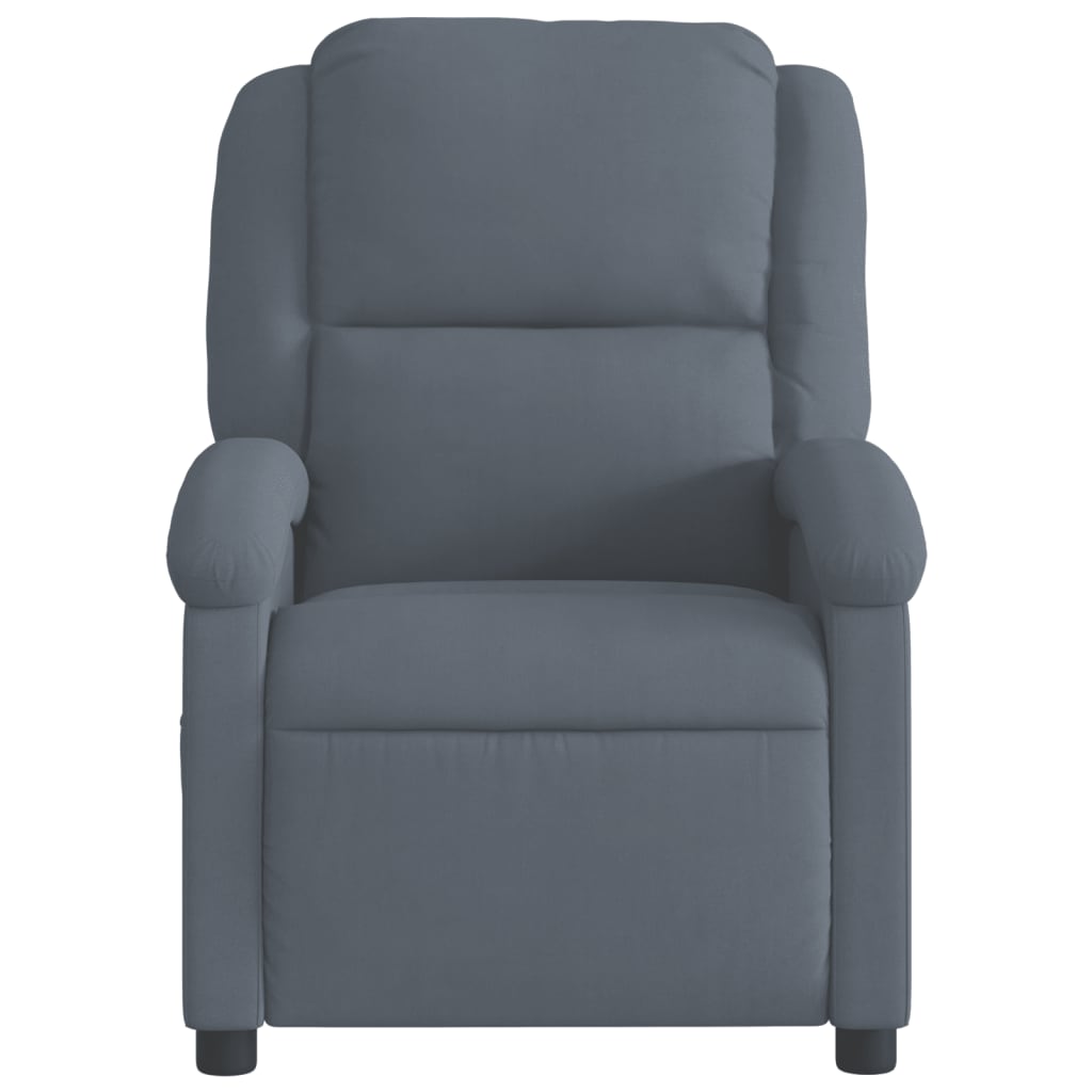 Fauteuil inclinable en velours gris foncé