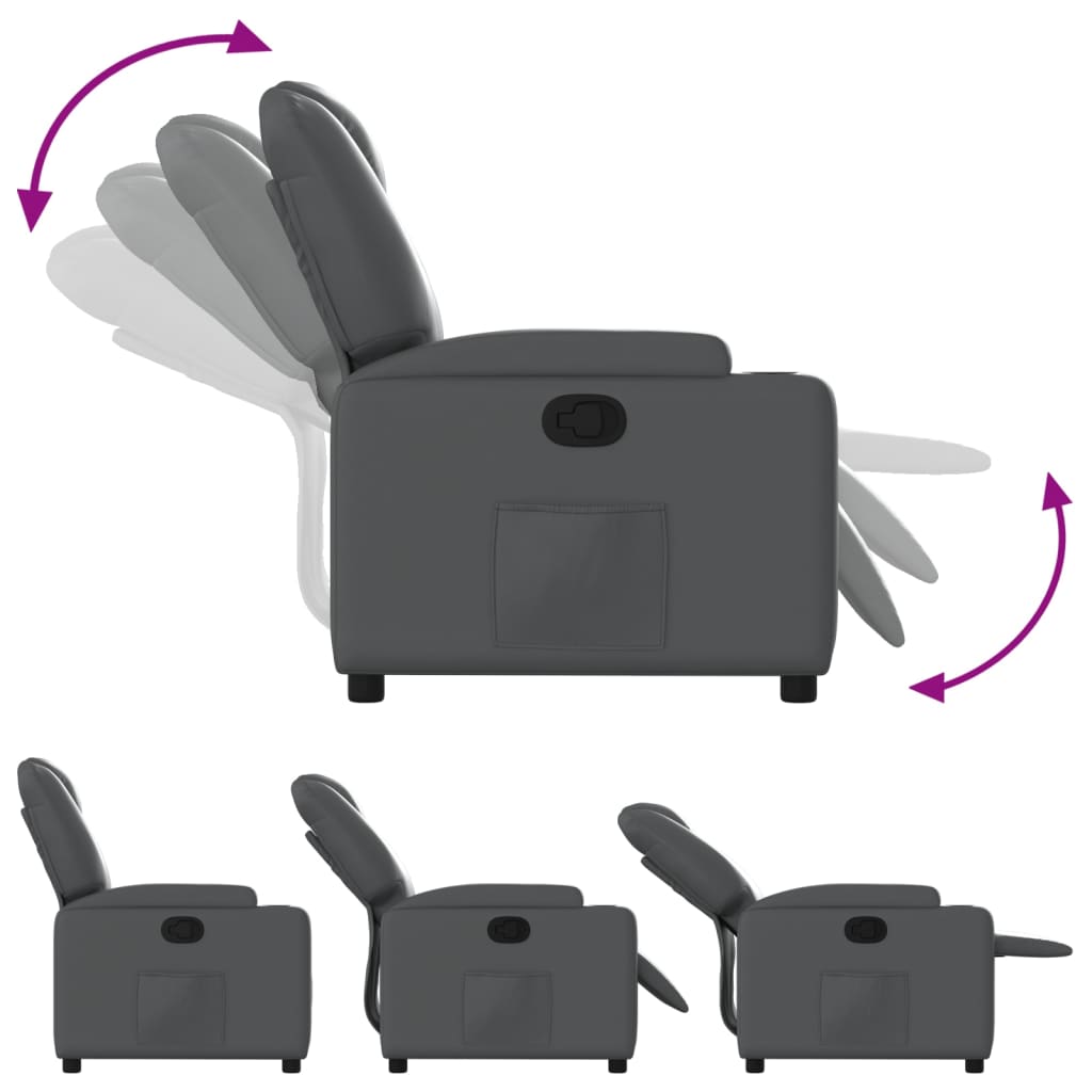 Fauteuil inclinable gris similicuir