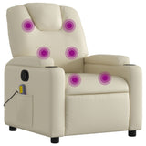 Fauteuil de massage inclinable crème similicuir