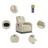 Fauteuil de massage inclinable crème similicuir