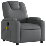 Fauteuil de massage inclinable gris similicuir