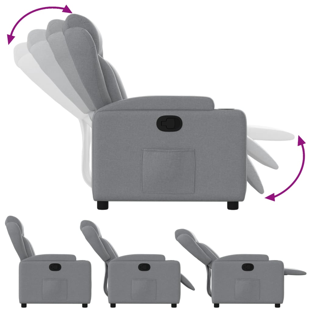 Fauteuil inclinable en tissu gris clair