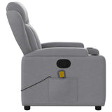 Fauteuil de massage inclinable gris clair tissu