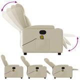 Fauteuil de massage inclinable crème similicuir