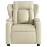 Fauteuil de massage inclinable crème similicuir
