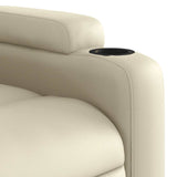 Fauteuil de massage inclinable crème similicuir