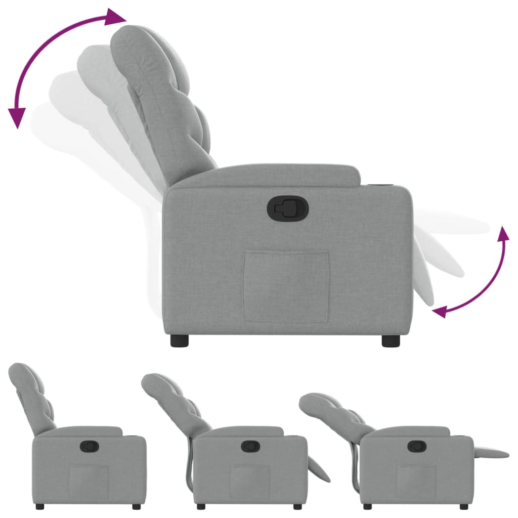 Fauteuil inclinable en tissu gris clair