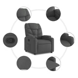 Fauteuil inclinable en tissu gris foncé