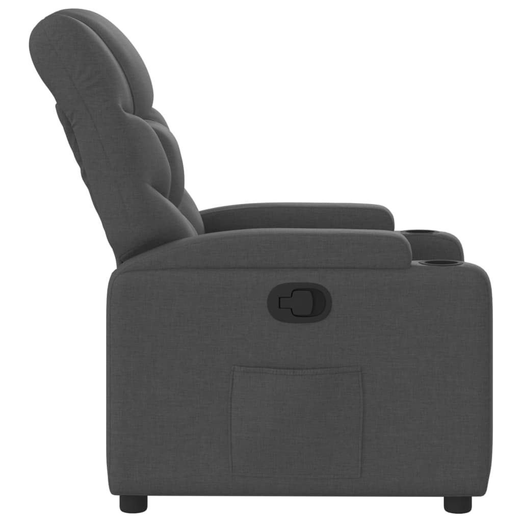 Fauteuil inclinable en tissu gris foncé