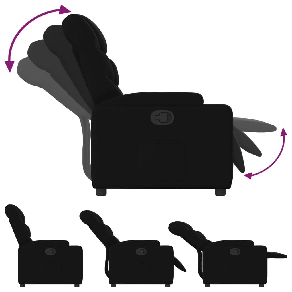 Fauteuil inclinable en tissu noir