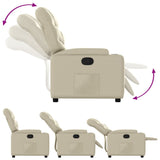 Fauteuil inclinable en similicuir crème