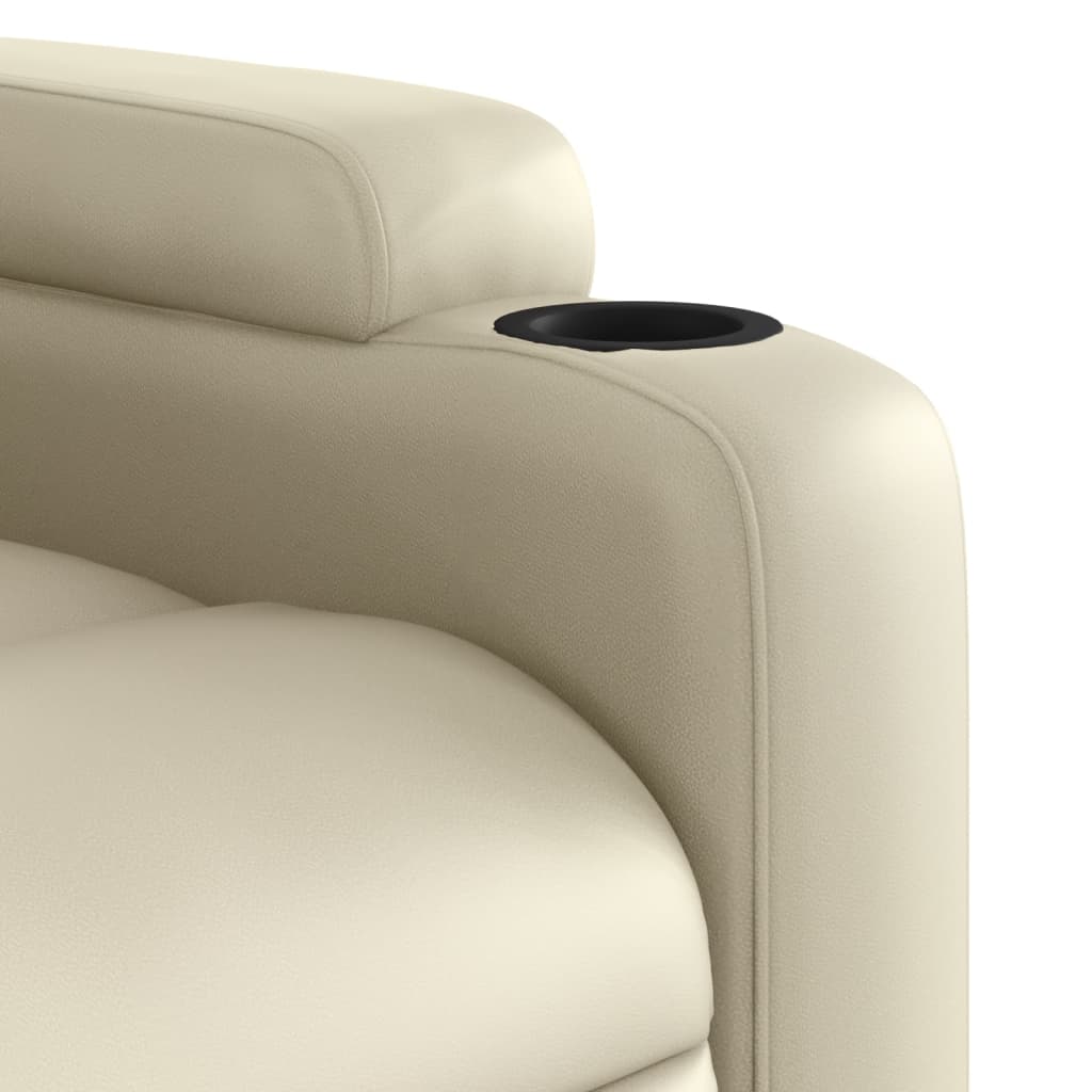Fauteuil inclinable en similicuir crème