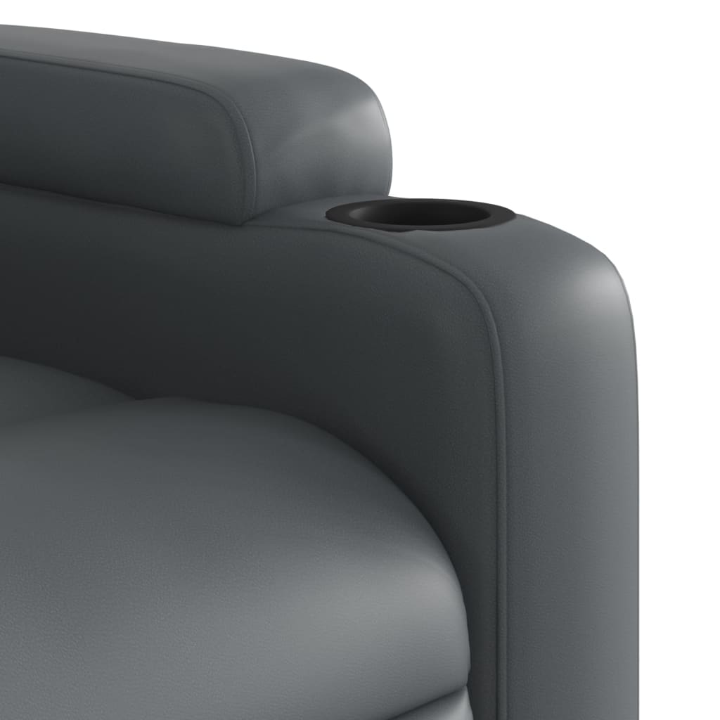 Fauteuil inclinable en similicuir gris