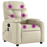 Fauteuil de massage inclinable crème similicuir