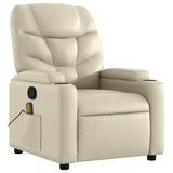 Fauteuil de massage inclinable crème similicuir